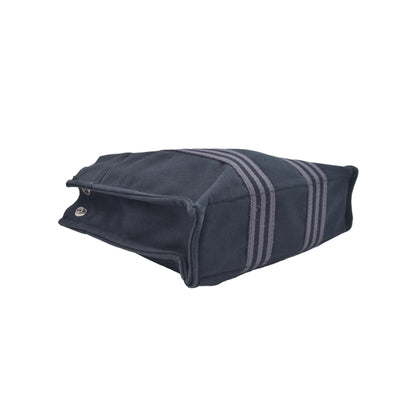 $780 HERMES Toile Fourre Tout PM Black CONSIGNMENT 10021191