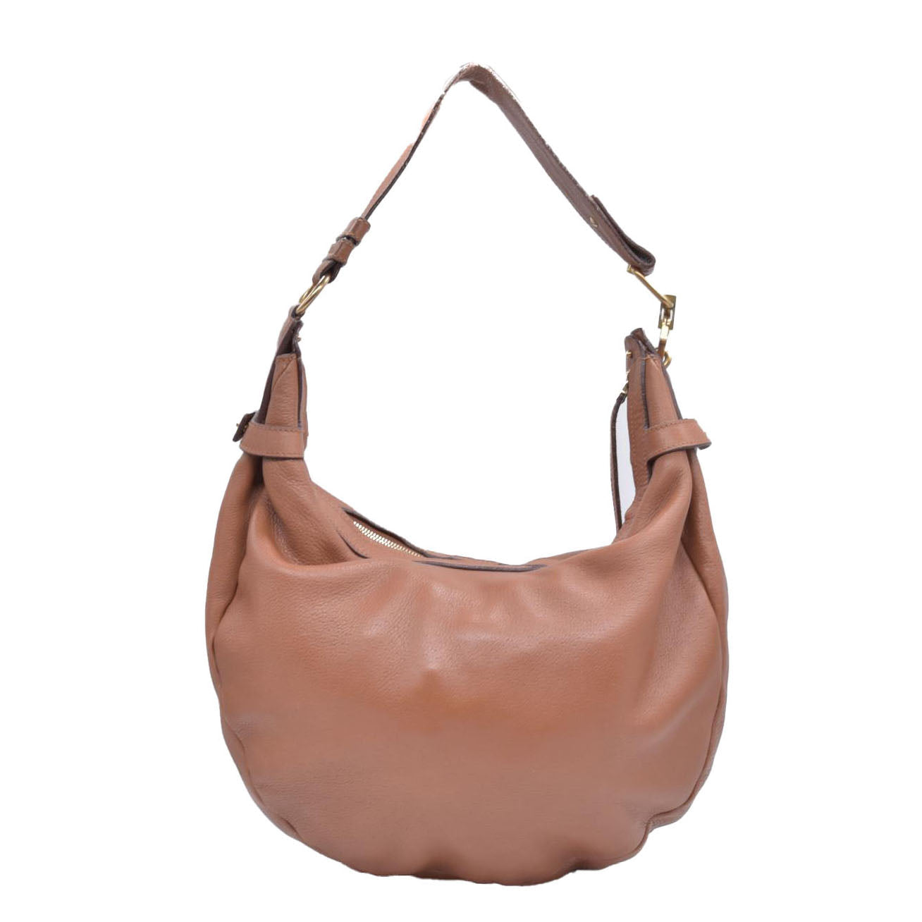 $2100 SALVATORE FERRAGAMO Logo Hobo Hand Bag Leather Brown CONSIGNMENT