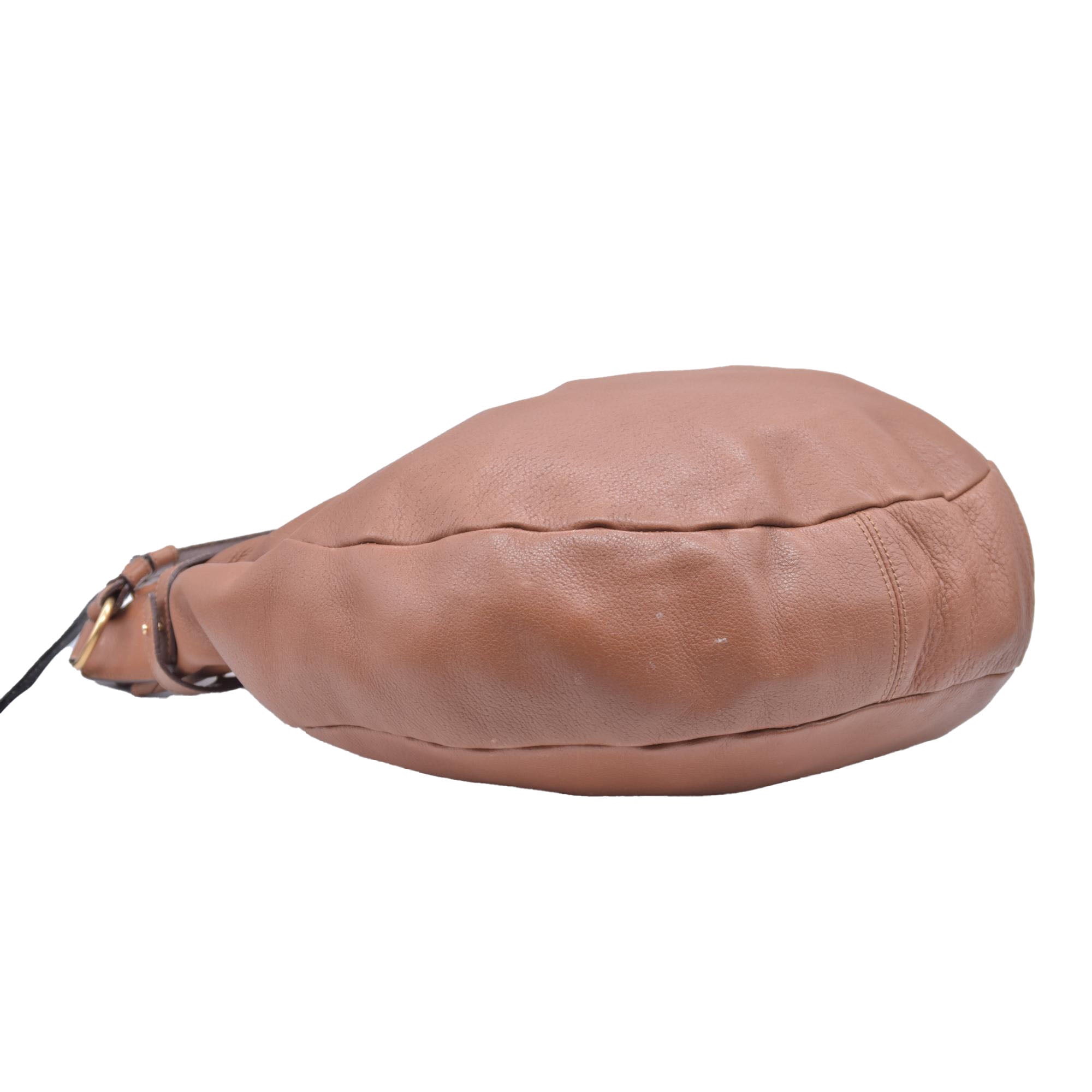 $2100 SALVATORE FERRAGAMO Logo Hobo Hand Bag Leather Brown CONSIGNMENT
