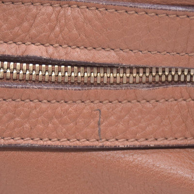 $2100 SALVATORE FERRAGAMO Logo Hobo Hand Bag Leather Brown CONSIGNMENT