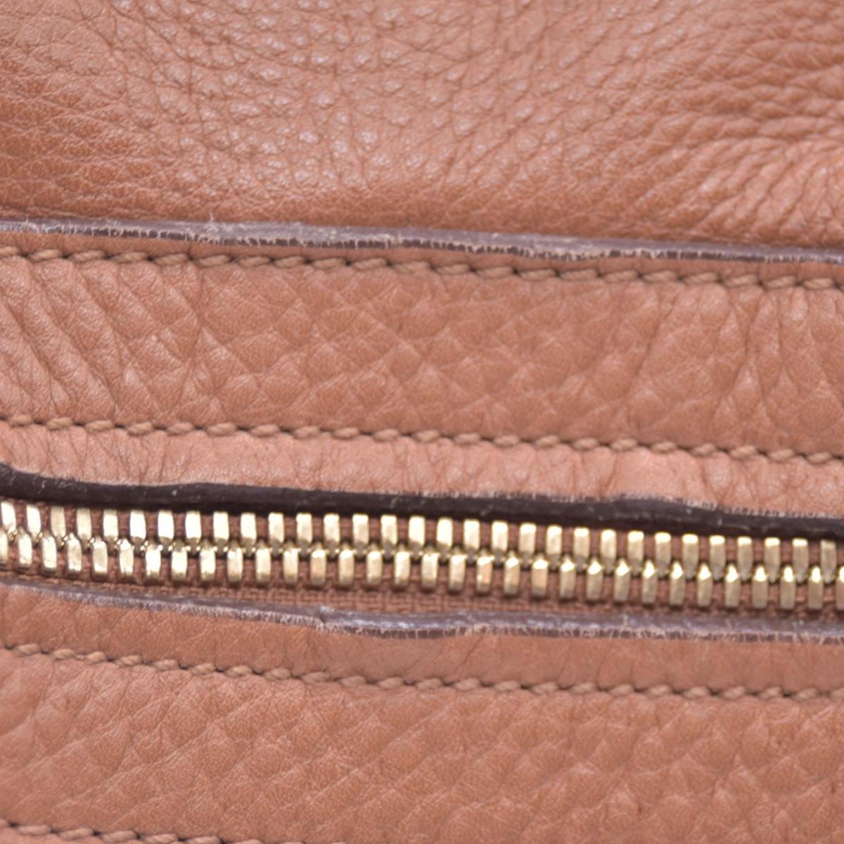 $2100 SALVATORE FERRAGAMO Logo Hobo Hand Bag Leather Brown CONSIGNMENT