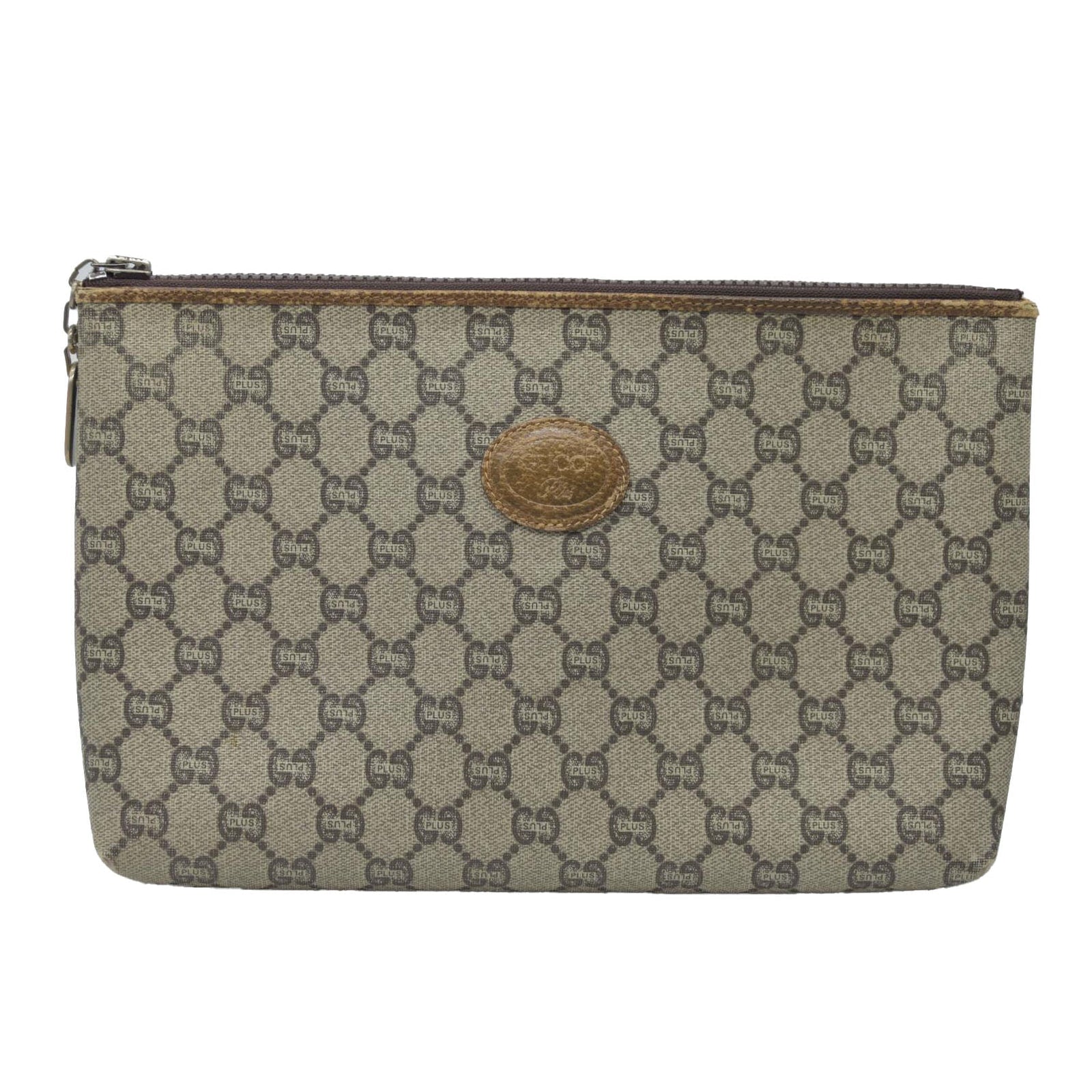 Gucci GG Gucci Plus PVC Leather Pouch Clutch Bag Consignment