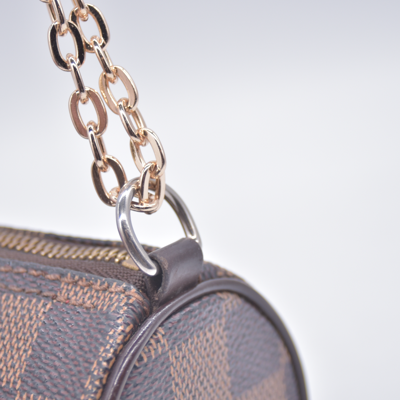 $1560 LOUIS VUITTON Damier Ebene Papillon Pochette MODIFIED