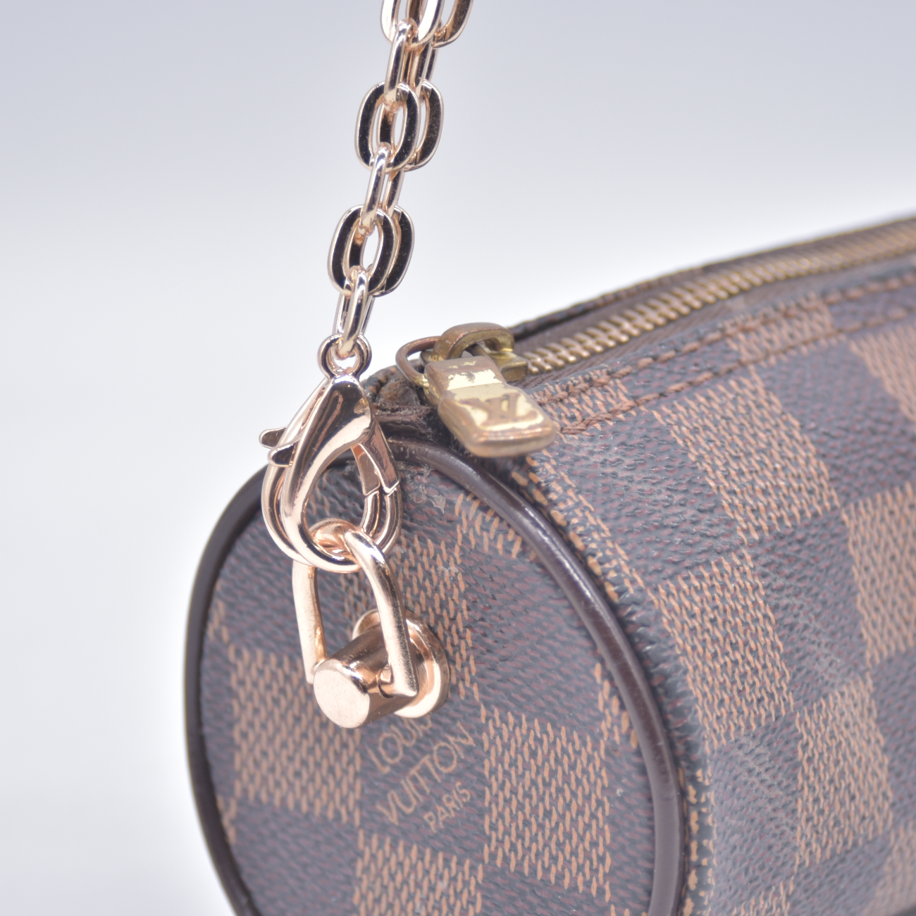 $1560 LOUIS VUITTON Damier Ebene Papillon Pochette MODIFIED