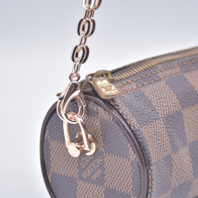 $1560 LOUIS VUITTON Damier Ebene Papillon Pochette MODIFIED