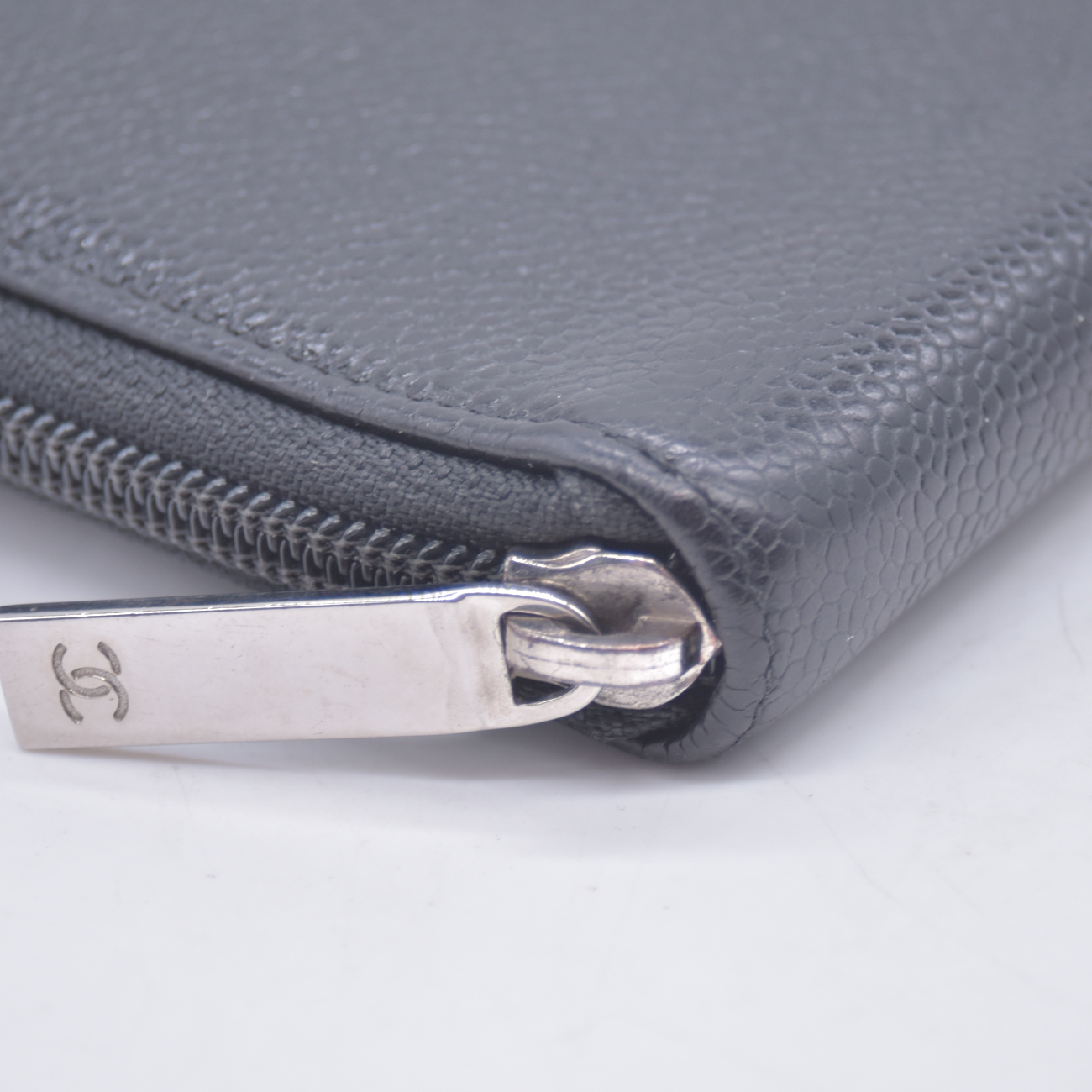 $1150 2012 CHANEL Caviar Large Timeless CC Zip Around Organizer Wallet CONSIGNMENT