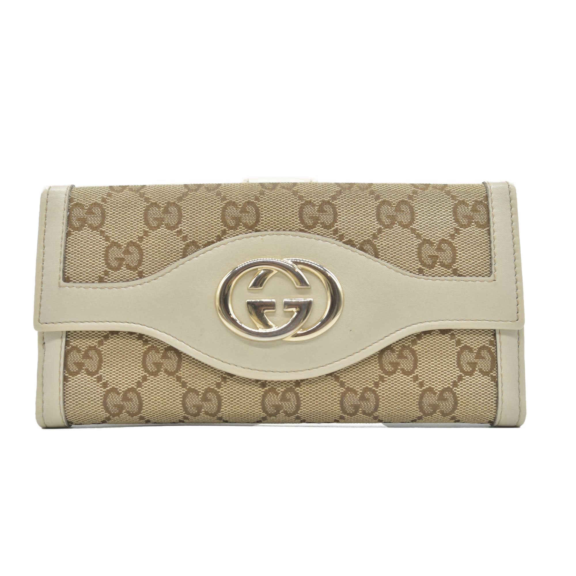 Gucci Monogram Sukey Continental Wallet Champagne CONSIGNMENT