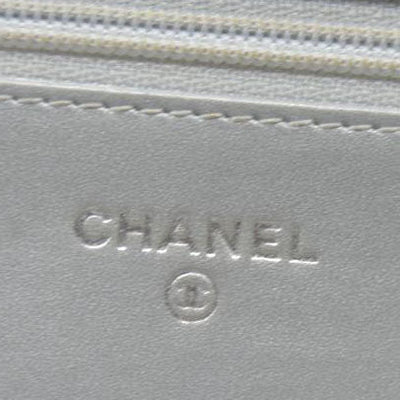 $3000 Chanel  Patent Quilted Golden Class Wallet on Chain WOC Silver