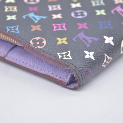 $890 Louis Vuitton Monogram Multicolor Insolite Wallet Black Purple CA2191 CONSIGNMENT