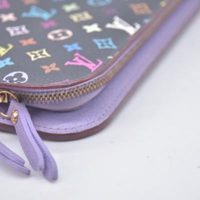 $890 Louis Vuitton Monogram Multicolor Insolite Wallet Black Purple CA2191 CONSIGNMENT