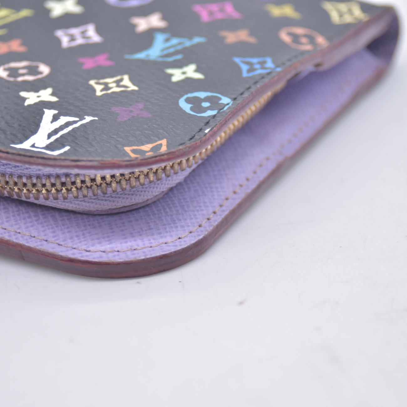 $890 Louis Vuitton Monogram Multicolor Insolite Wallet Black Purple CA2191 CONSIGNMENT