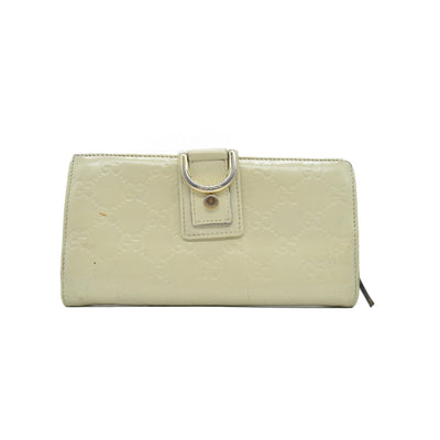 Gucci  GG Signature Leather Continental Wallet in Ivory CONSIGNMENT