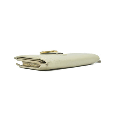 Gucci  GG Signature Leather Continental Wallet in Ivory CONSIGNMENT