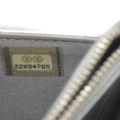 $3000 Chanel  Patent Quilted Golden Class Wallet on Chain WOC Silver