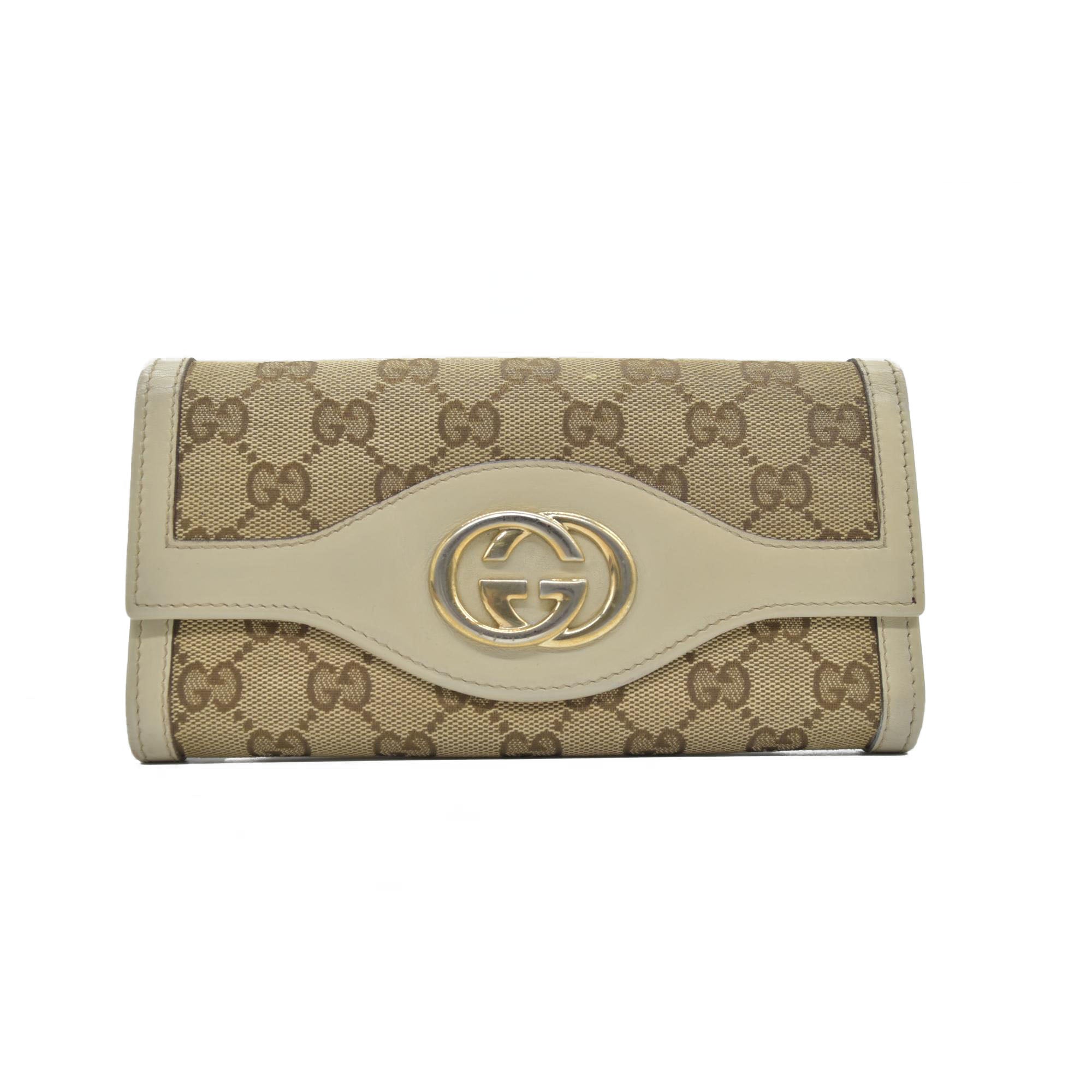 Gucci Monogram Sukey Continental Wallet Champagne CONSIGNMENT