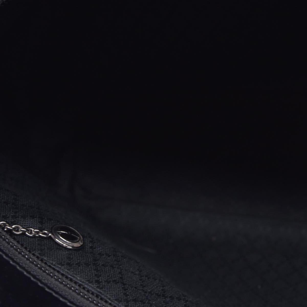 $1050 GUCCI Woven Ribbed Nylon Bamboo Handle Tote Bag Black CONSIGNMENT 10021183