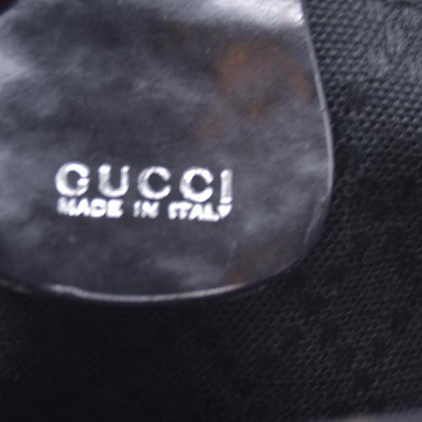 $1050 GUCCI Woven Ribbed Nylon Bamboo Handle Tote Bag Black CONSIGNMENT 10021183