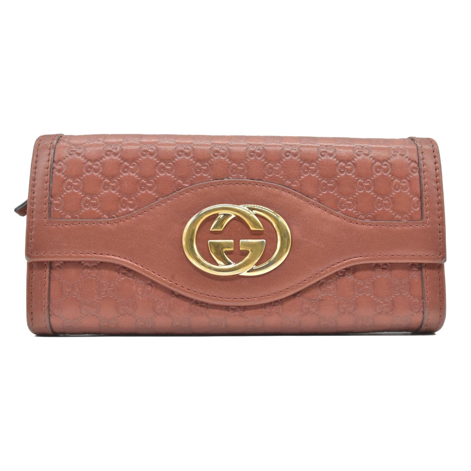 Gucci  Sukey Microguccissima Pattern Continental Wallet Dark Pink CONSIGNMENT
