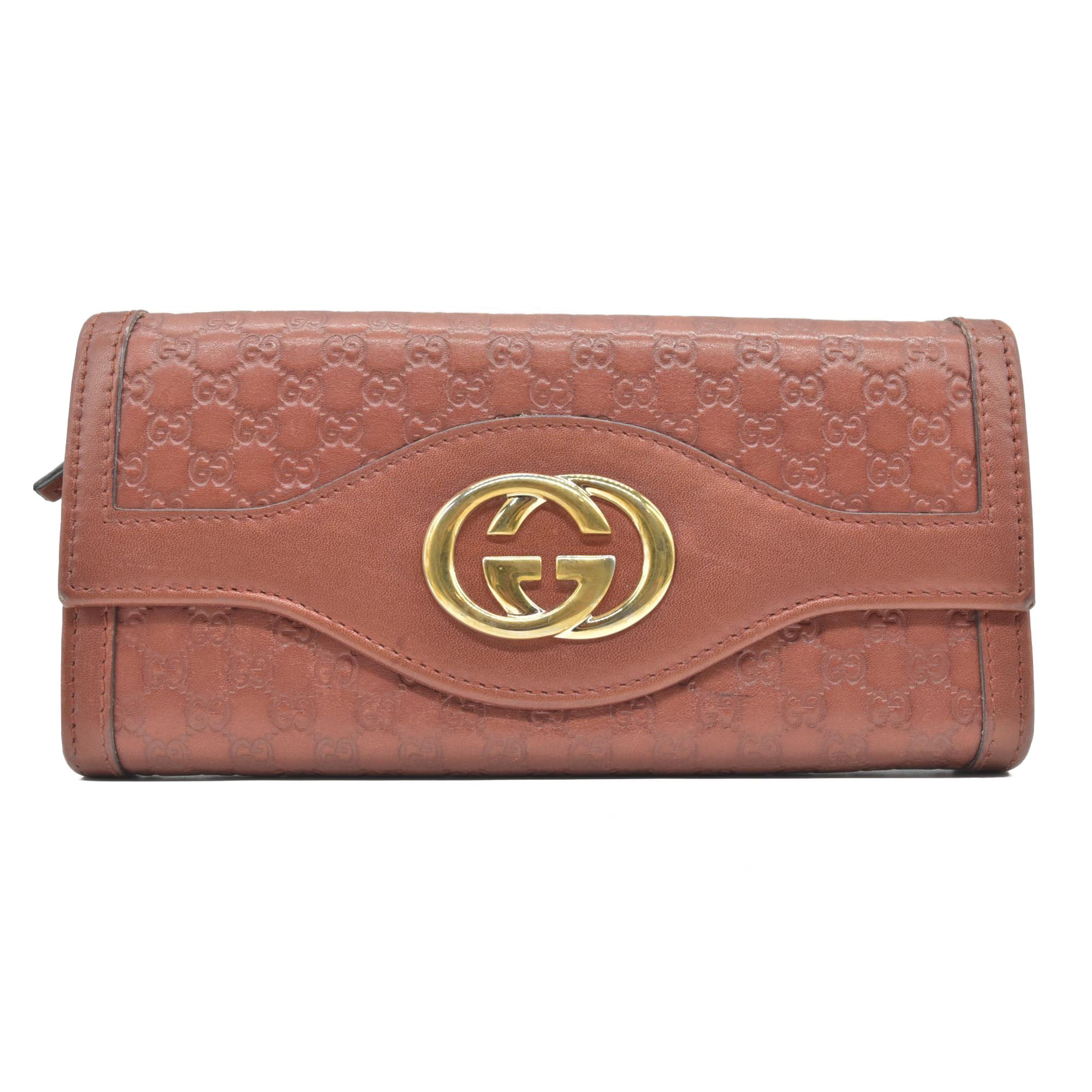 Gucci  Sukey Microguccissima Pattern Continental Wallet Dark Pink CONSIGNMENT