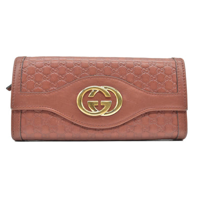 Gucci  Sukey Microguccissima Pattern Continental Wallet Dark Pink CONSIGNMENT