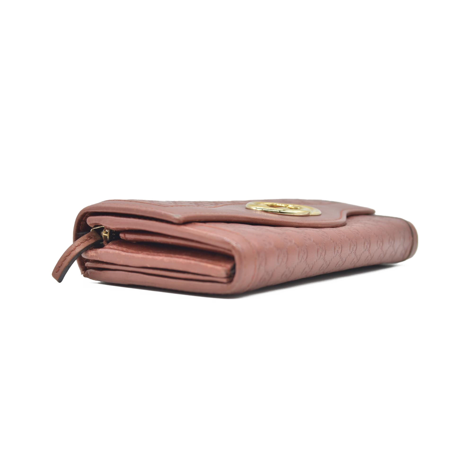 Gucci  Sukey Microguccissima Pattern Continental Wallet Dark Pink CONSIGNMENT