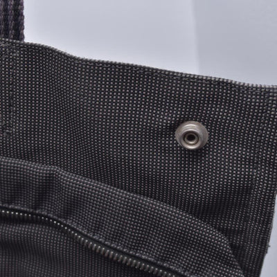 $1050 GUCCI Woven Ribbed Nylon Bamboo Handle Tote Bag Black CONSIGNMENT 10021183