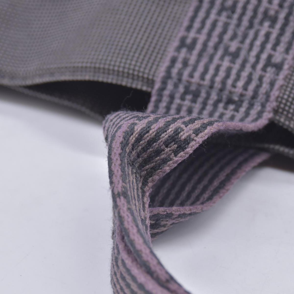 $850 HERMES Toile Herline Tote MM Grey CONSIGNMENT 10021184