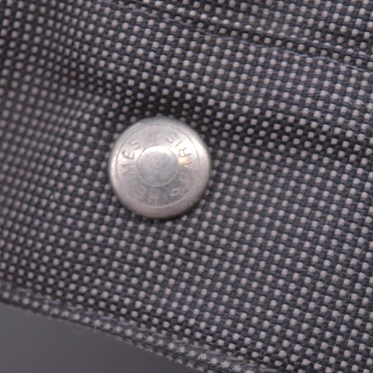$850 HERMES Toile Herline Tote MM Grey CONSIGNMENT 10021184