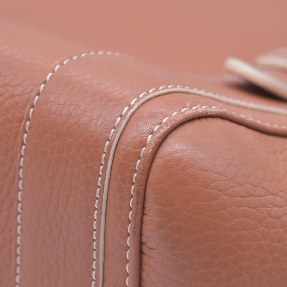 $1250 LOEWE Pebbled Grain Calfskin Buckle Strap Tote Bag Tan CONSIGNMENT 10021195