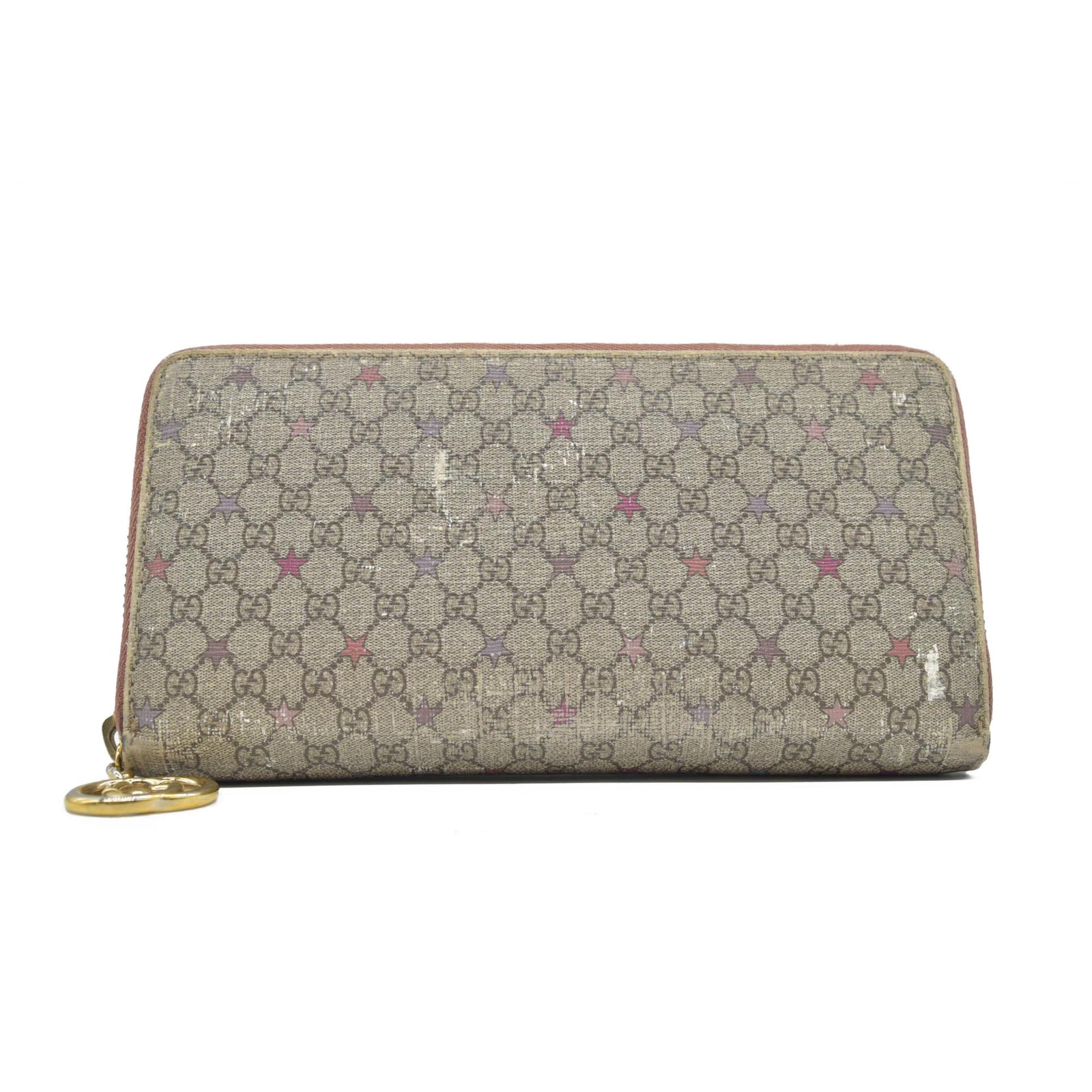 Gucci Micro GG Supreme Stars GG Pierce Zip Around Wallet CONSIGNMENT