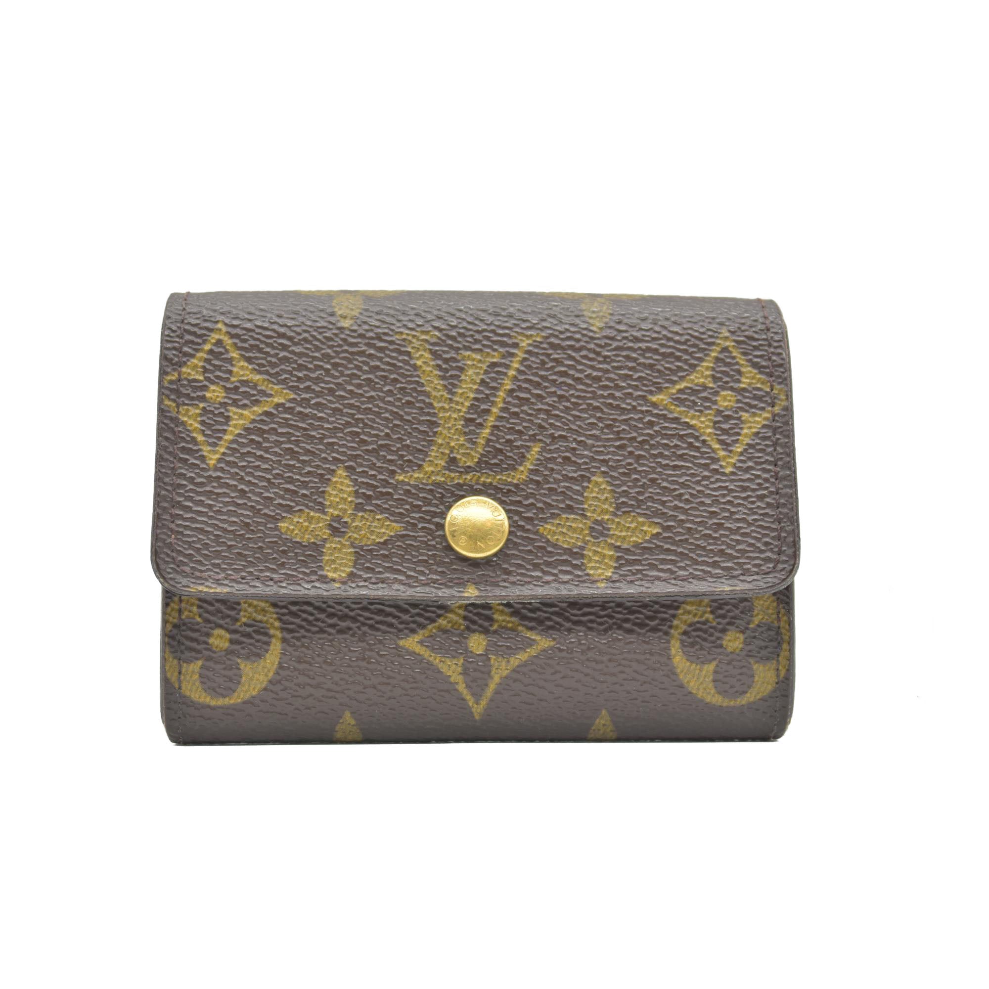 $435 Louis Vuitton Monogram Porte Monnaie Plat Coin Purse Wallet CONSIGNMENT