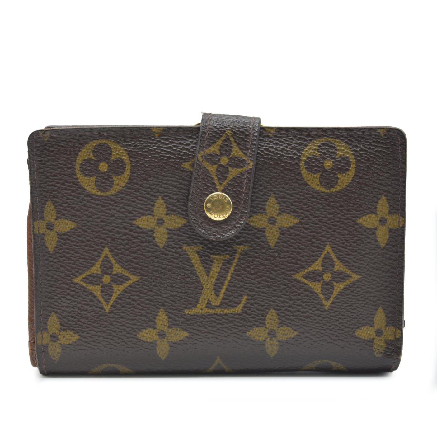 $750 2004 LOUIS VUITTON Monogram Kiss Lock Wallet TH0054