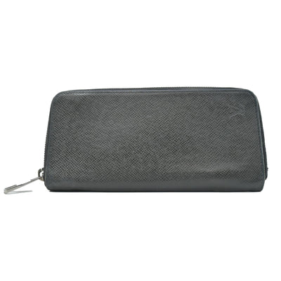 LOUIS VUITTON Zippy Wallet Vertical Purse black Taiga CONSIGNMENT