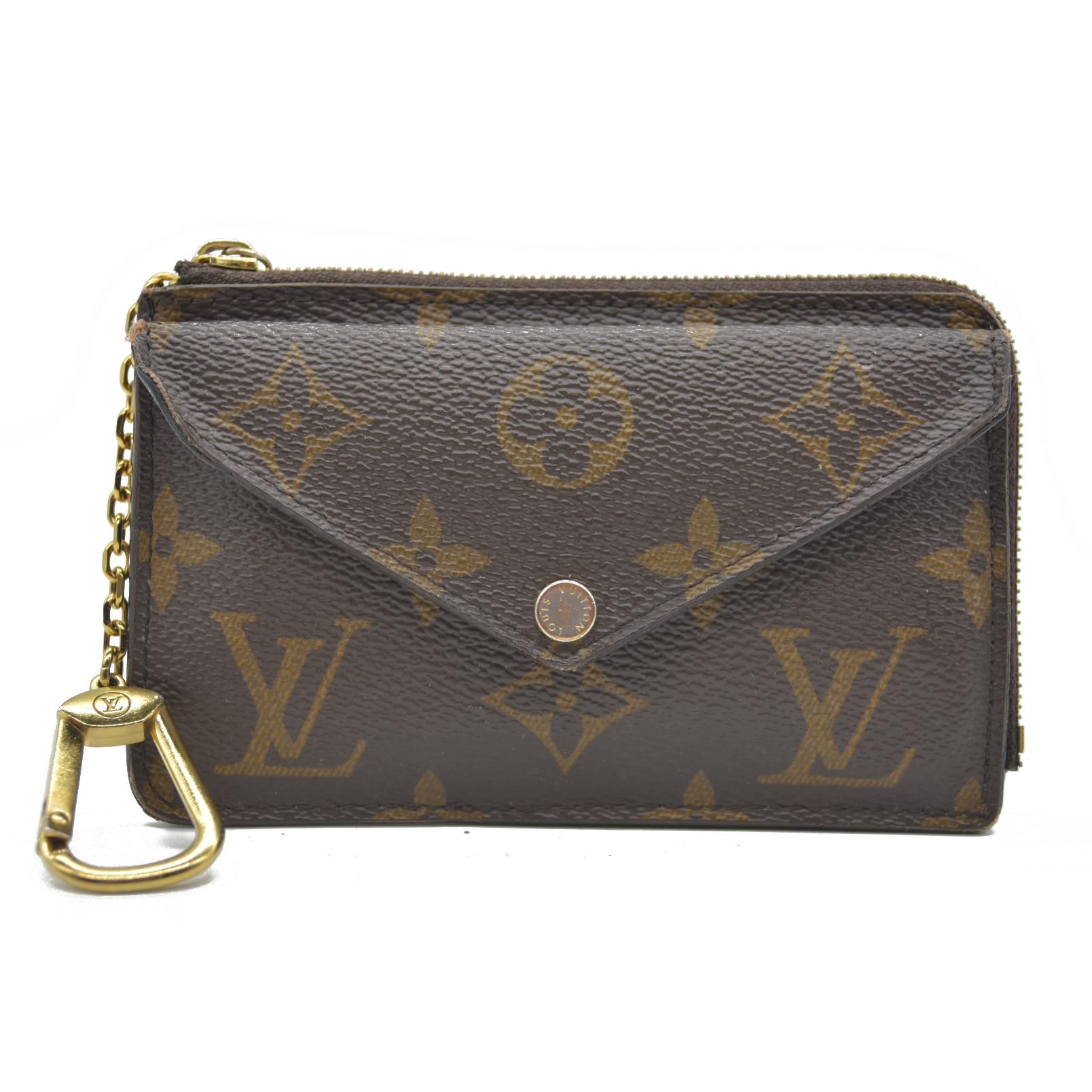 Louis Vuitton  Monogram Recto Verso Card Holder Black RFID Damaged Key Ring