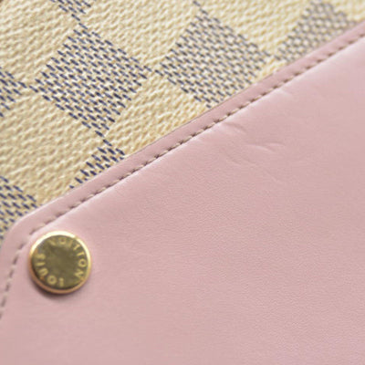 AUCTION $1720 Louis Vuitton  Damier Azur Calfskin Pochette Felicie Eau De Rose