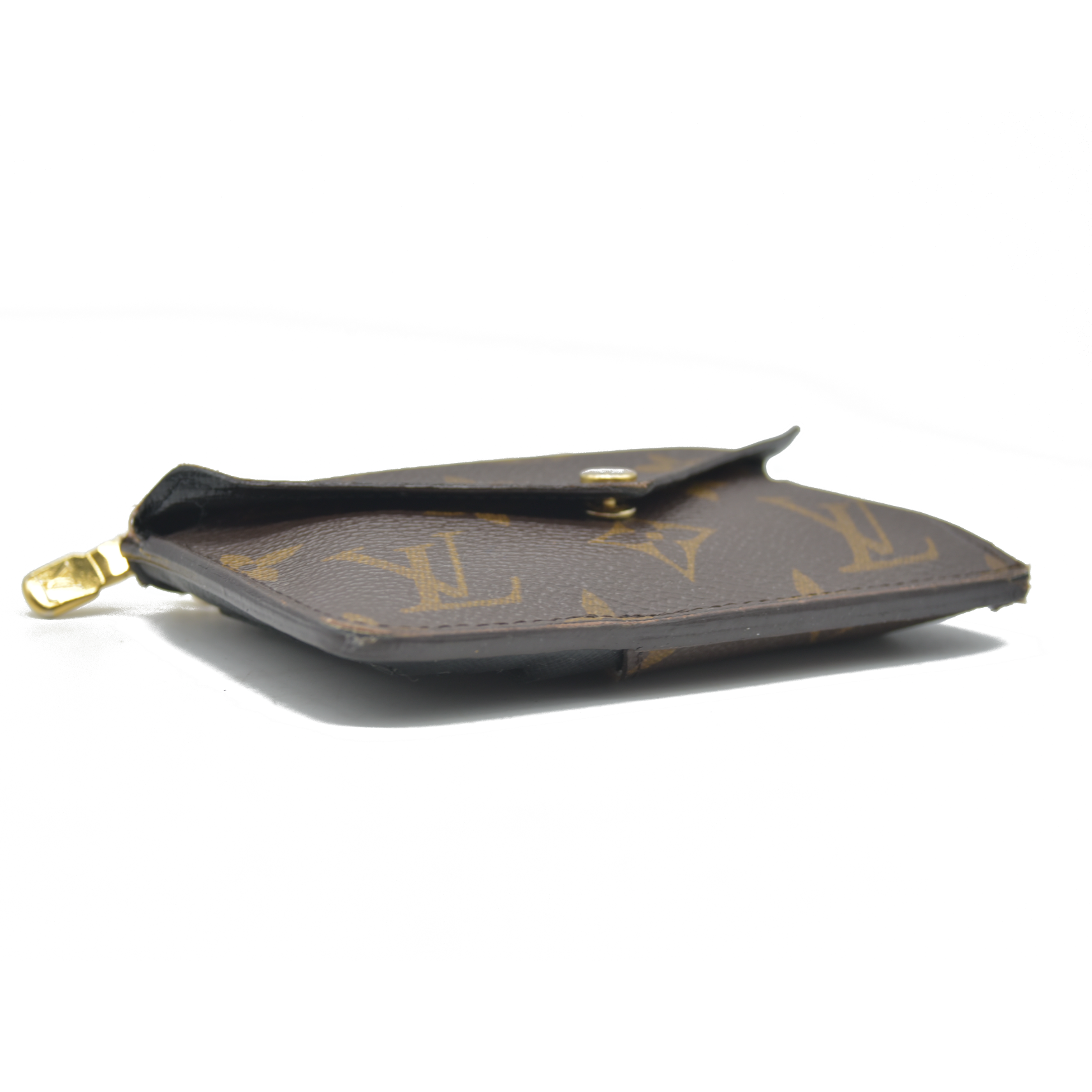 Louis Vuitton  Monogram Recto Verso Card Holder Black RFID Damaged Key Ring