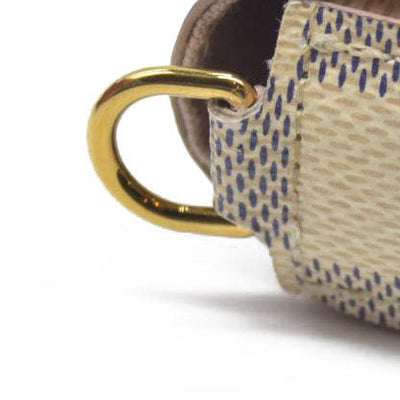 AUCTION $1720 Louis Vuitton  Damier Azur Calfskin Pochette Felicie Eau De Rose