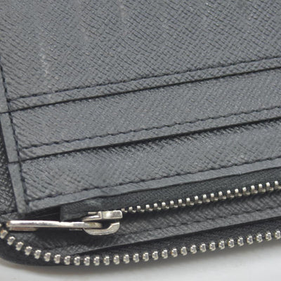 LOUIS VUITTON Zippy Wallet Vertical Purse black Taiga CONSIGNMENT