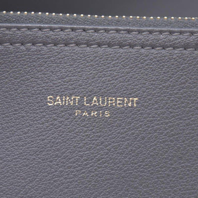 $1350 SAINT LAURENT Calfskin Shopping Toy Tote Grey CONSIGNMENT 10021250
