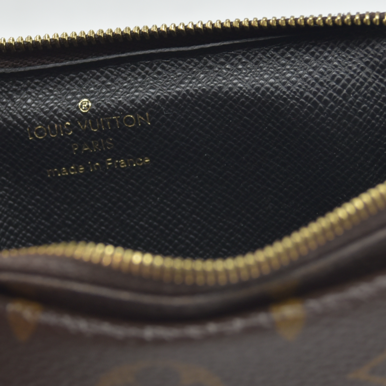 Louis Vuitton  Monogram Recto Verso Card Holder Black RFID Damaged Key Ring