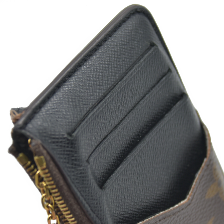 Louis Vuitton  Monogram Recto Verso Card Holder Black RFID Damaged Key Ring