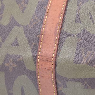 $3400 2001 Louis Vuitton Graffiti Keepall 50 Kaki FL0051