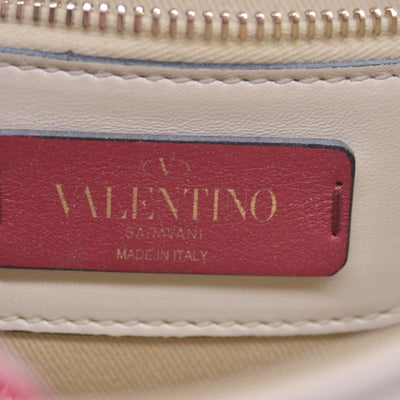 $2675 VALENTINO Lambskin Polka Dot Rockstud Candystud Shoulder Bag Light Ivory CONSIGNMENT 10021273