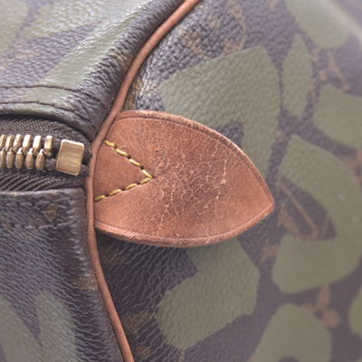 $3400 2001 Louis Vuitton Graffiti Keepall 50 Kaki FL0051