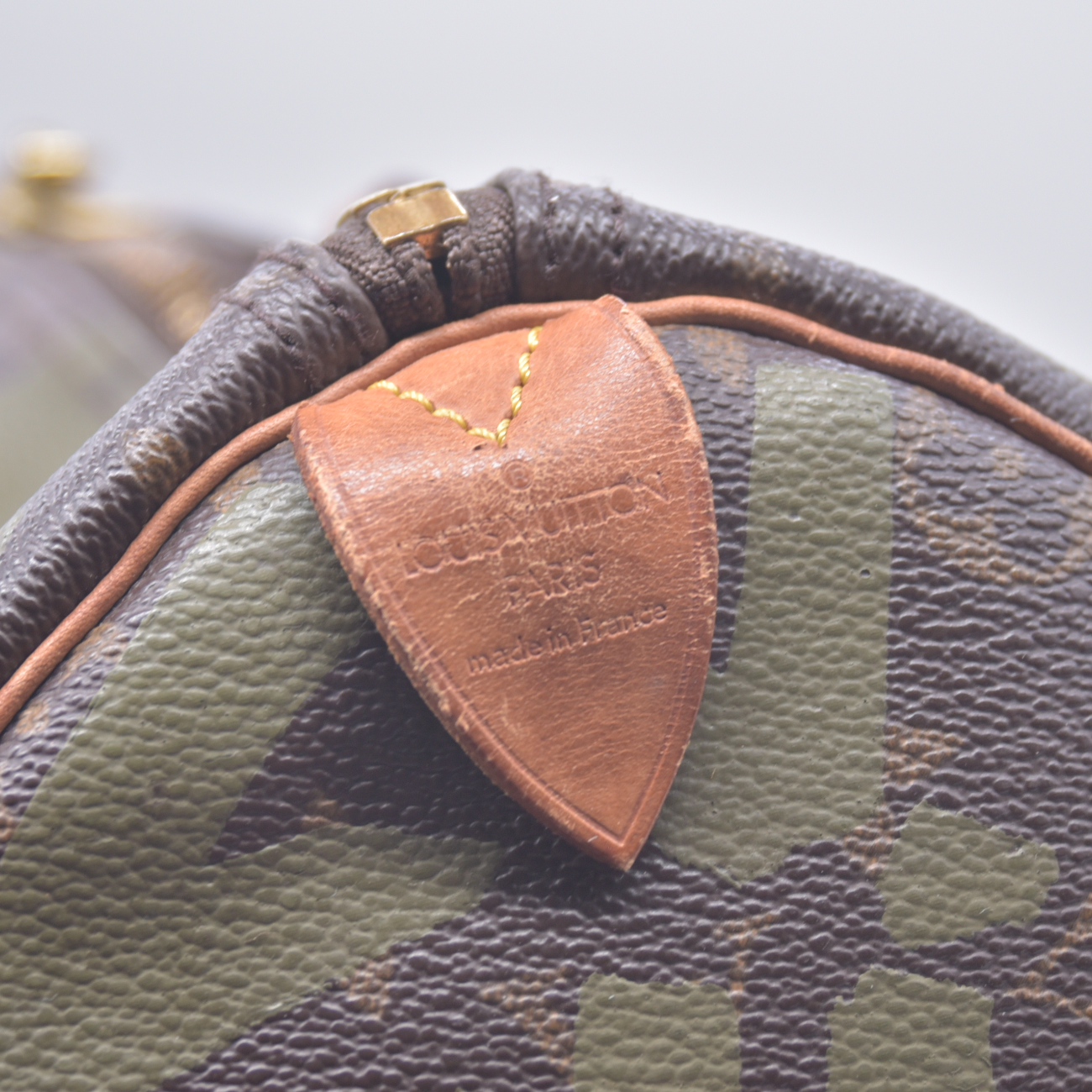 $3400 2001 Louis Vuitton Graffiti Keepall 50 Kaki FL0051