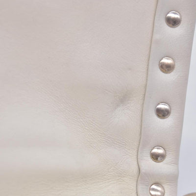 $2675 VALENTINO Lambskin Polka Dot Rockstud Candystud Shoulder Bag Light Ivory CONSIGNMENT 10021273