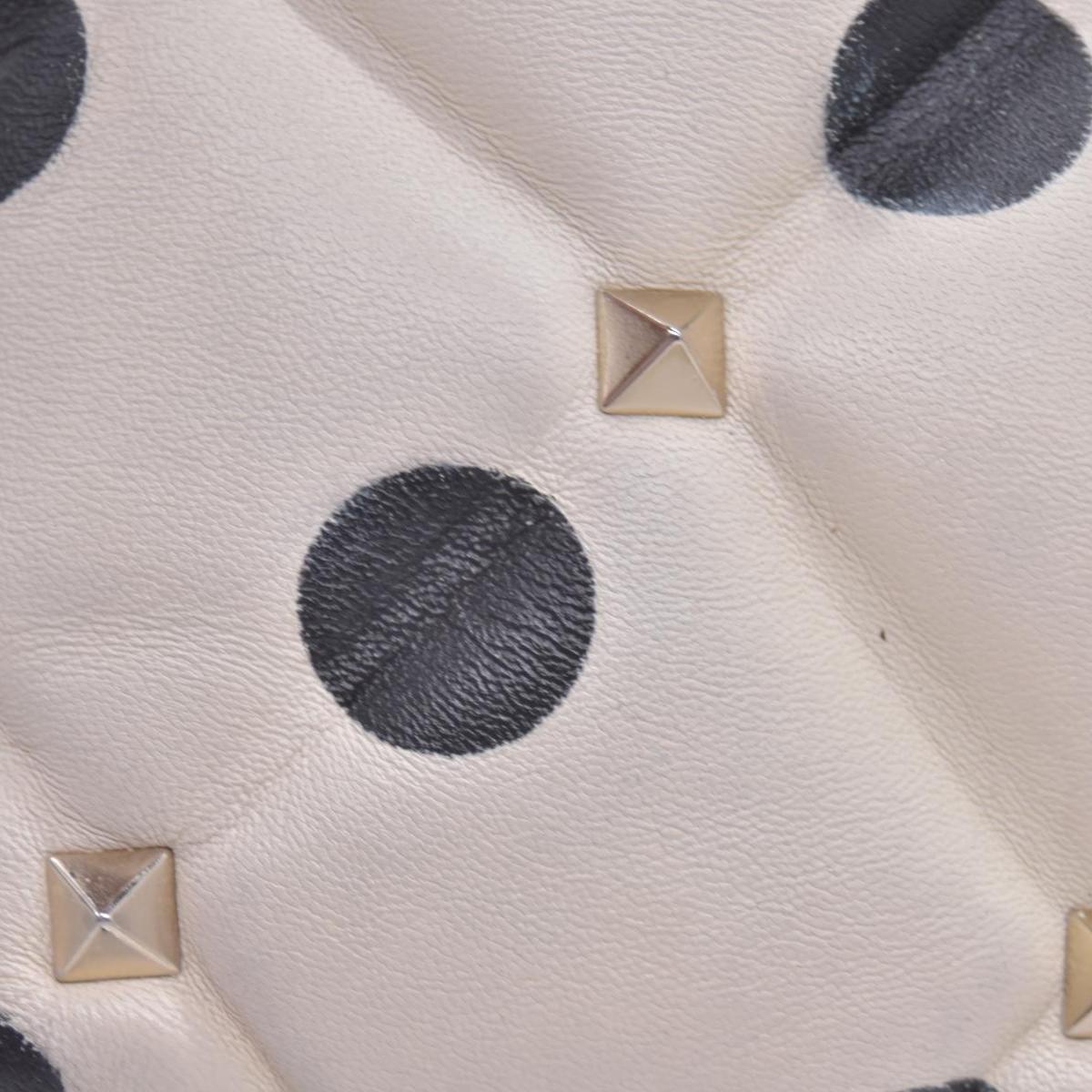 $2675 VALENTINO Lambskin Polka Dot Rockstud Candystud Shoulder Bag Light Ivory CONSIGNMENT 10021273