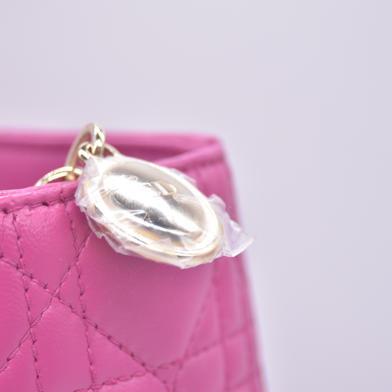 $7000 Damaged Christian Dior Lambskin Cannage Large Lady Dior Fuchsia CONSIGNMENT