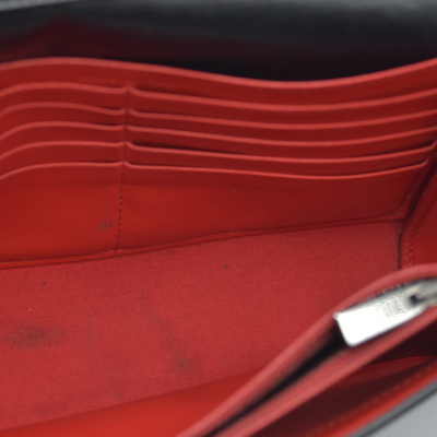 $1490 CHRISTIAN LOUBOUTIN Calfskin Patent Spikes Paloma Clutch Black