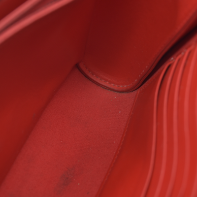 $1490 CHRISTIAN LOUBOUTIN Calfskin Patent Spikes Paloma Clutch Black